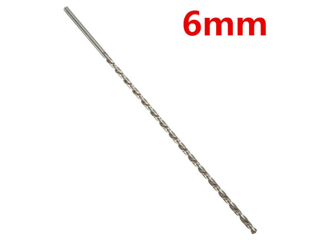 Broca De Ponta Reta De Alta Resistência 6x350mm Para Madeira, Metal, Alumínio E Plástico Hss