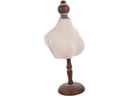 Elegante Manequim Vintage Em Madeira E Renda Com Suporte Para Joias.