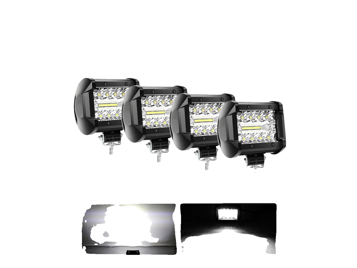 Lanterna De Trabalho, À Prova Dágua Ip68, Temperatura De Cor 6000k, Potência 120w, 4pc 4polegadas Oem