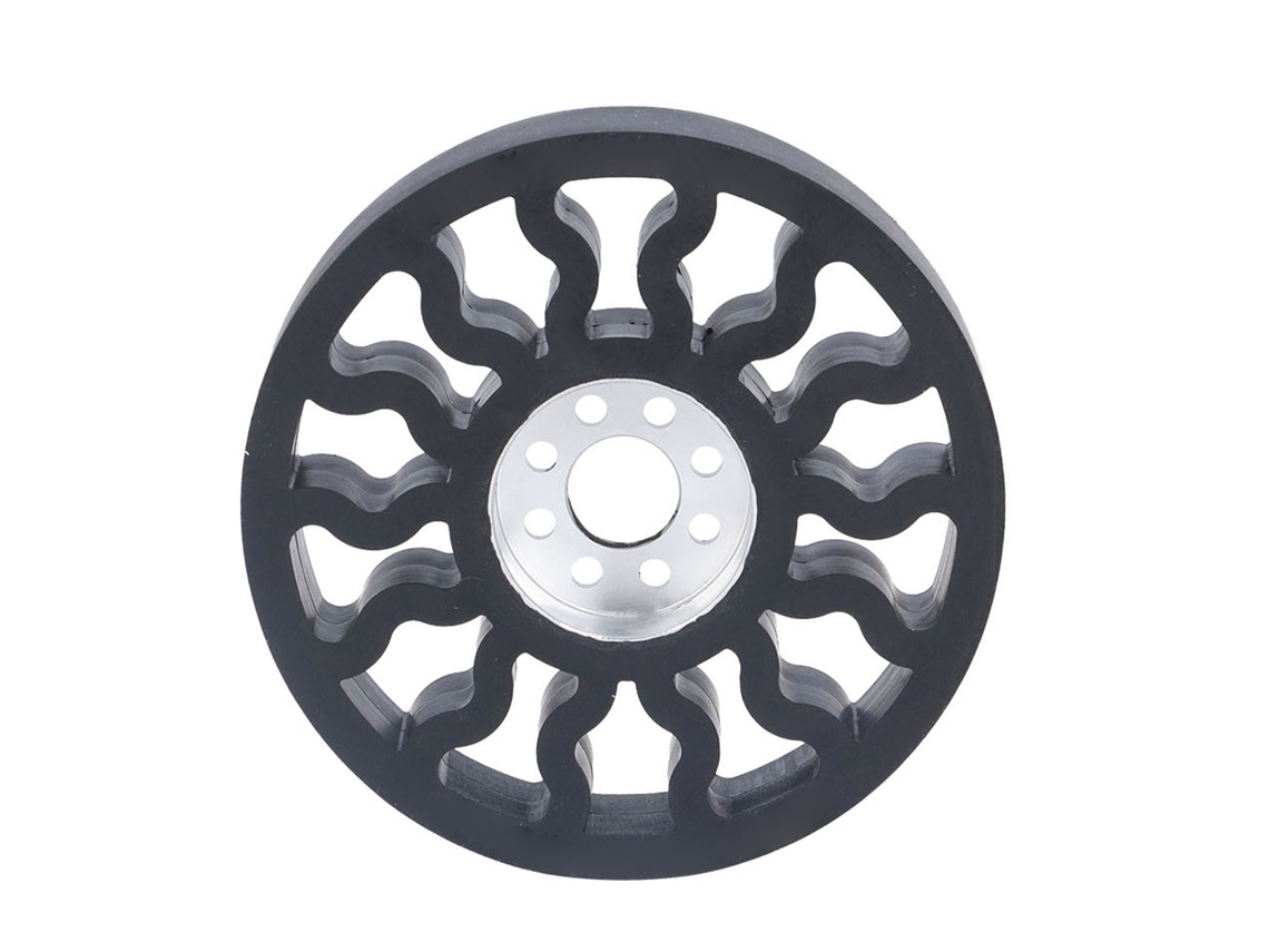 Roda De Substituição Para Robô Industrial Com Cubo De Alumínio E Pneu De Borracha Silicone 96mm