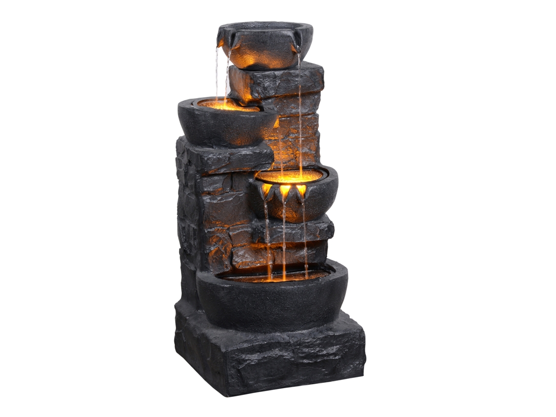 Fonte Teamson Home Rústica Peaktop (cinza Escuro / Tigelas / Led)