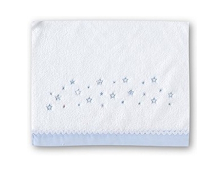 Lençol para Berço  Star Branco e Azul