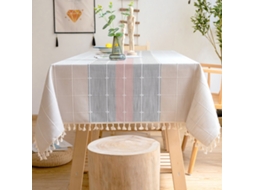 Toalha de Mesa de Borla Toalha de Mesa Xadrez Retangular Capa de Poeira de Linho de Algodão Adequada para Cozinha Jantar 35 X 35 Estilo3