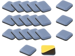 Pacote Com 20 Deslizadores Quadrados De Ptfe Para Móveis, 25x 25mm, Azuis, Resistentes, Para Superfícies Lisas De