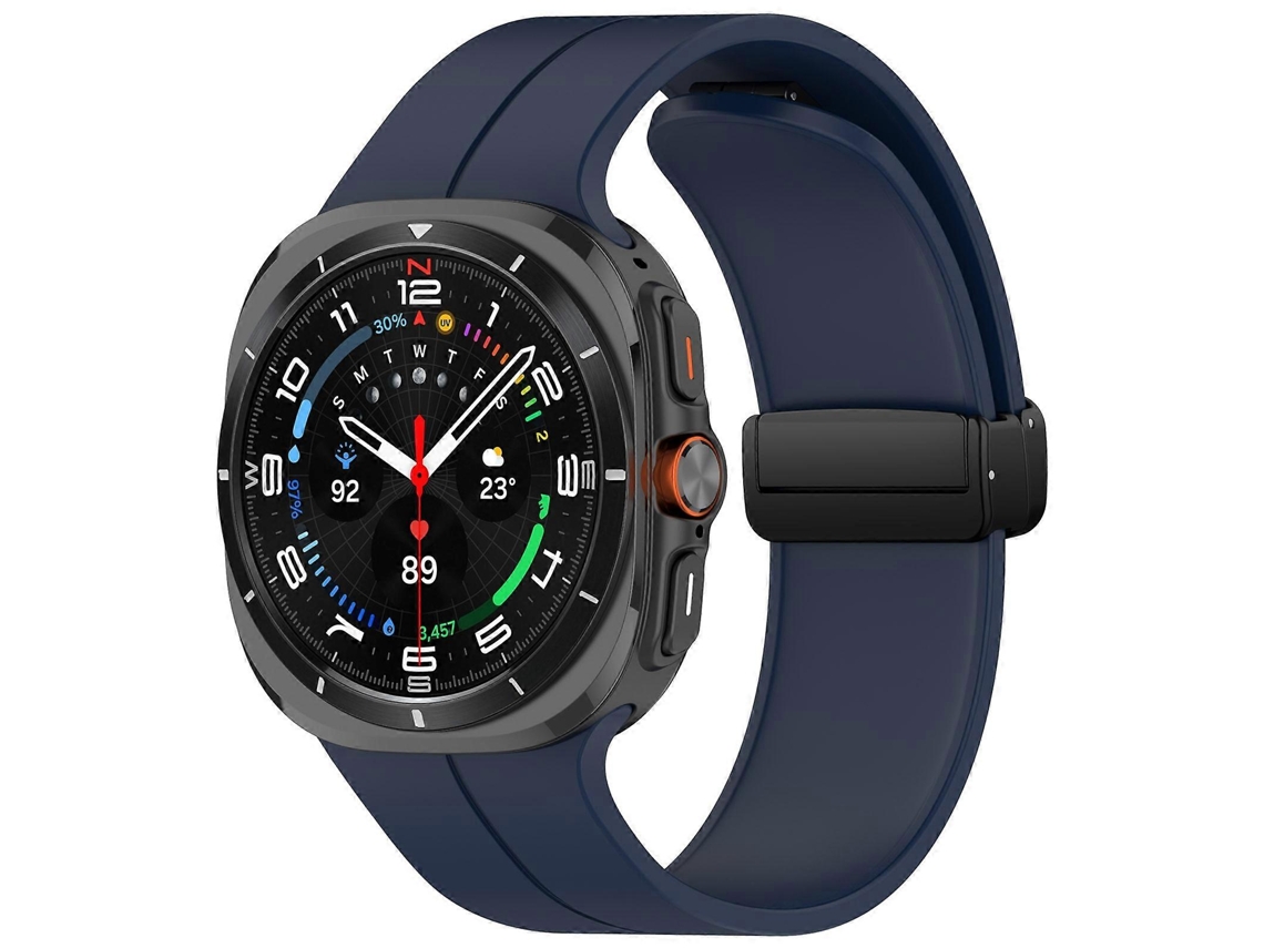 Pulseira De Silicone Com Fecho Magnético Dobrável Estilo Ranhurado Para Samsung Galaxy Watch Ultra 47mm.