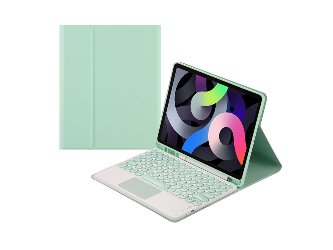 Lurelia Capa Com Teclado Bluetooth Para Ipad 8 10.2, Verde Claro