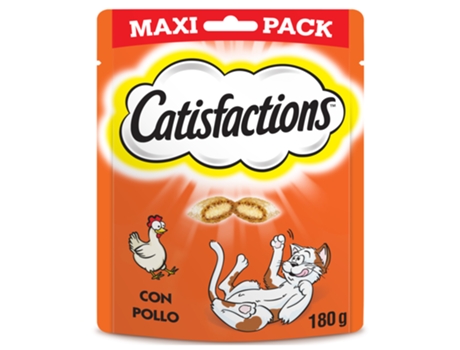 Snacks Recompensa para Gatos Sabor Galinha Maxipack 180 G CATISFACTIONS