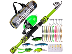 Omni-kit De Pesca Para Niños Principiantes | Caña Telescópica Portátil Y Carrete - Combo Ideal Para Niños, Regalo De Cumpleaños Kuitgh