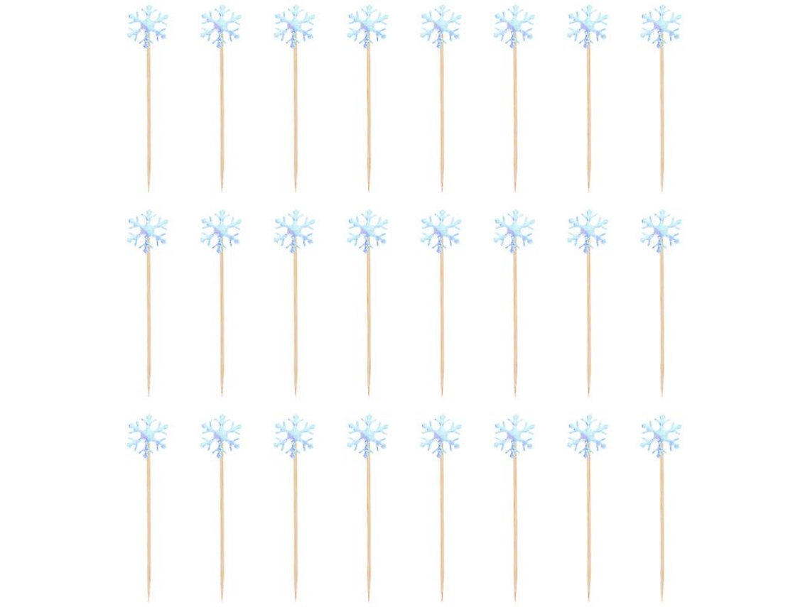 50pcs Toppers De Bolo De Floco De Neve