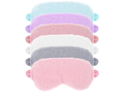 6 Stks Pluche Oogmasker Voor Slapen Zacht Donzige Satijnen Oogmasker Comfortabel Oogmasker Slaap Faux Fur Oogdekking Satijnen Dutje Nacht Oogschaduw V