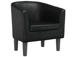 Tub Chair, Tub Chairs Vidaxl Preto Couro Artificial