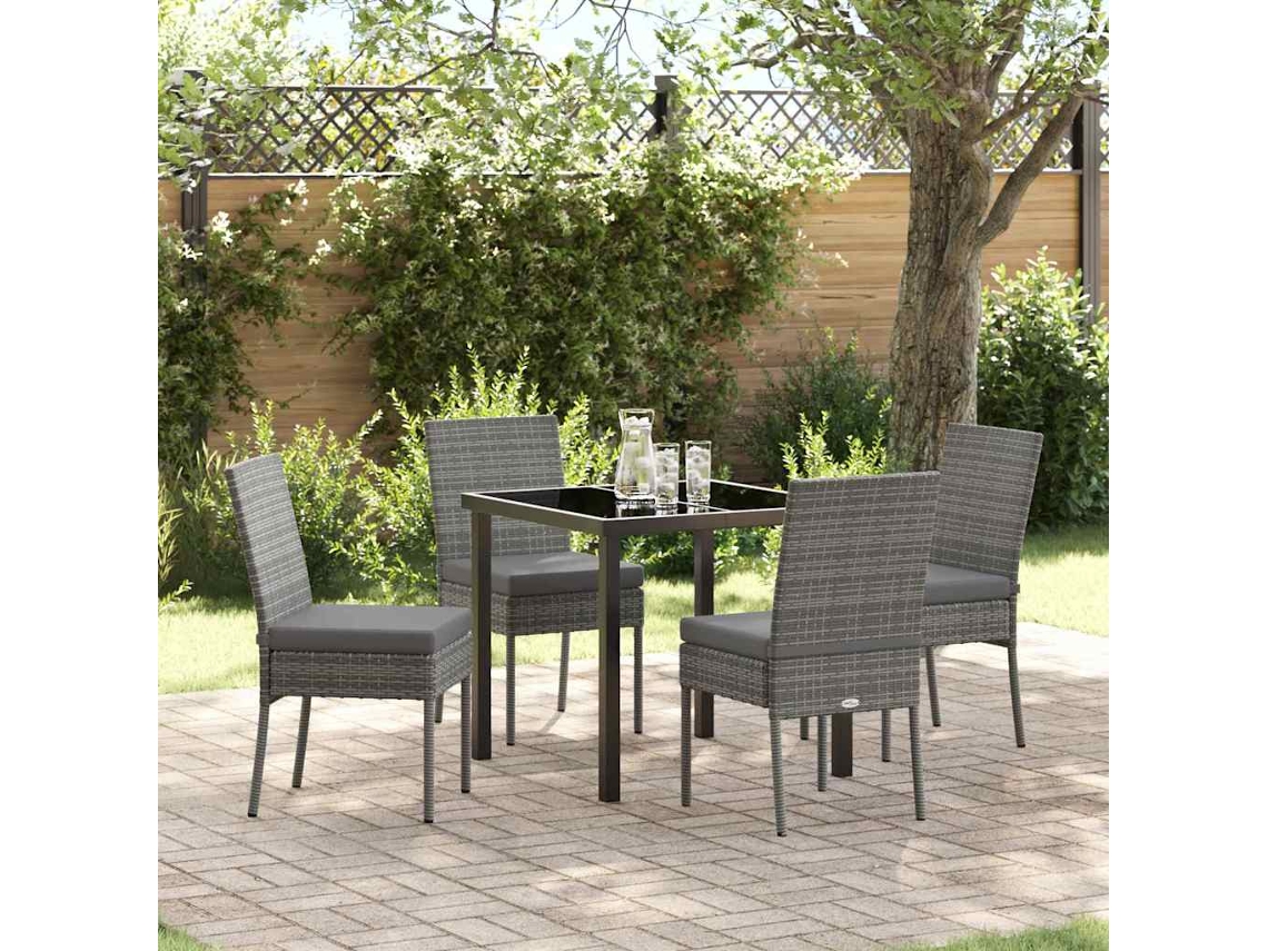 Vidaxl Conjunto De Jantar Para Jardim 5 Unid. Cinzeto