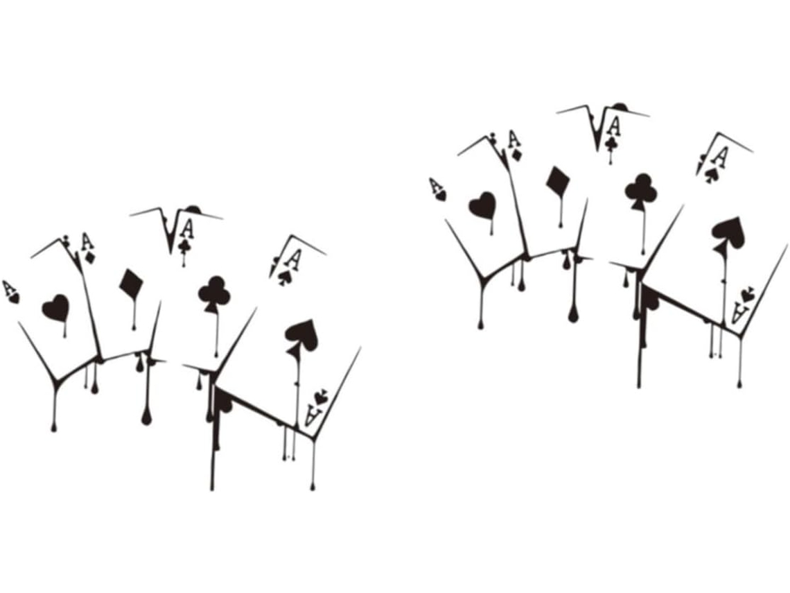Conjunto De 2 Adesivos Decorativos De Parede Para Embelezar Paredes, Estilo Pôquer.
