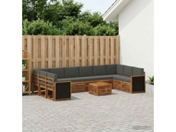 Vidaxl Conjunto De Sofás Para Exterior 8 Pcs Natural E Antracite