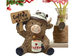 Estatueta De Vaca Em Resina Com Tema De Café Para Decoração De Casa |