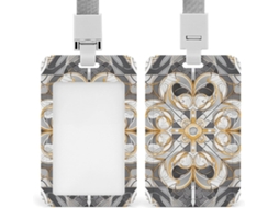 Porta Crachá, Branco E Cinza, Protetor De Crachá Vertical Com Cordão, Capa Plástica Impermeável, Estojo Crachá