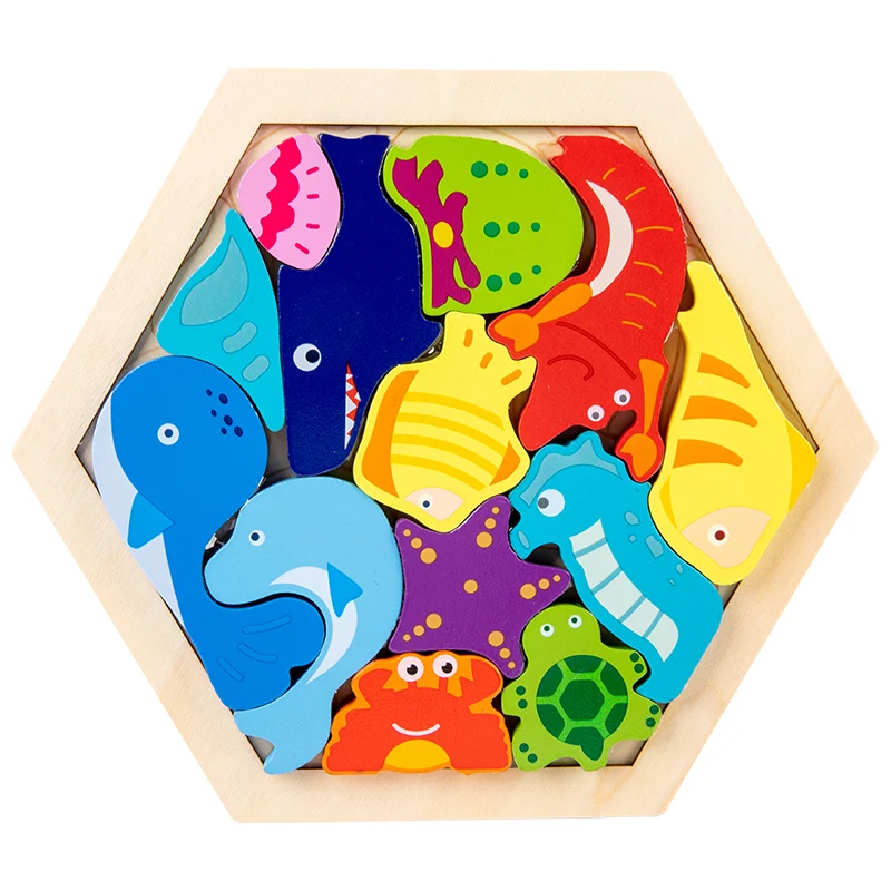 Quebra-cabeça 3d De Madeira Para Bebês - Quebra-cabeça Criativo Para Promover O Desenvolvimento Intelectual Infantil E Brinquedo Educativo.