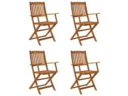 Maison Exclusive - 5 Pcs Conjunto Dobrável De Jantar P/ Jardim Acácia Maciça