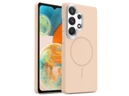 Capa Para Samsung Galaxy A23 4g Fina Circular Magsafe À Prova De Choque Dourada Em Policarbonato Ouro Deserto