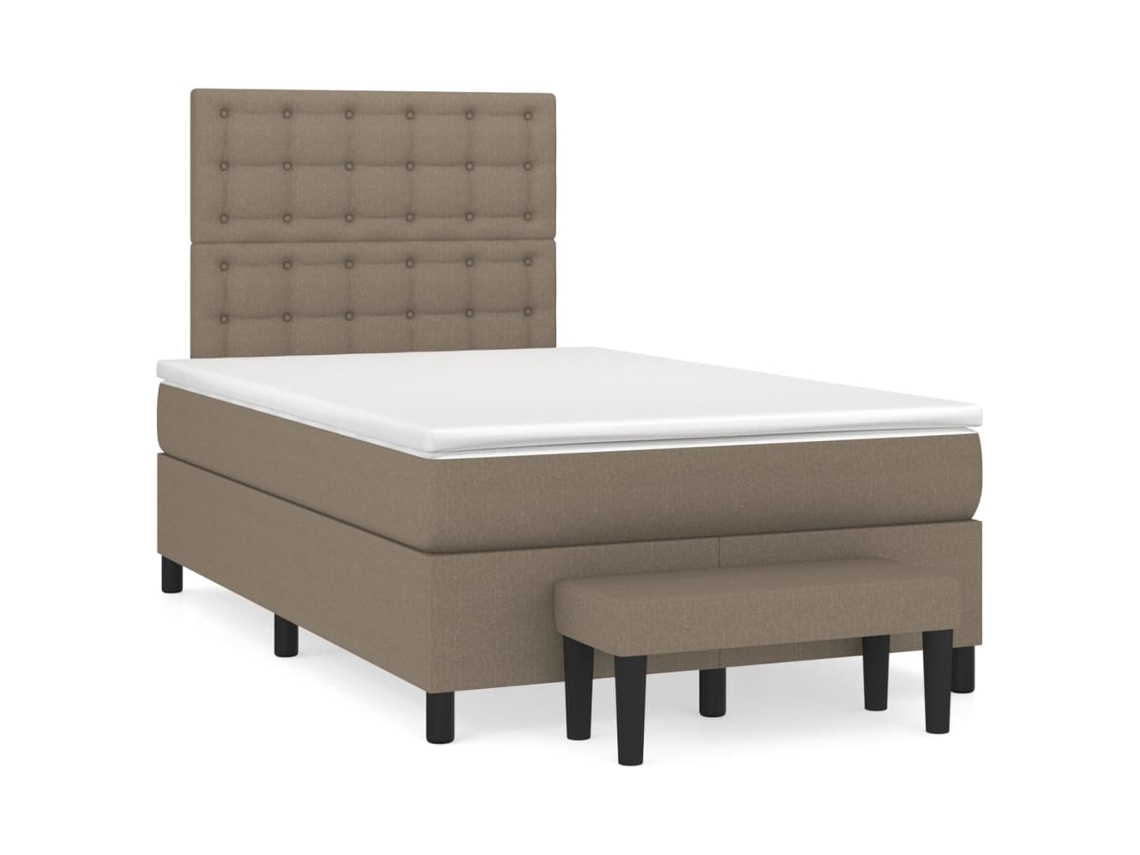Box Spring Bed, Box Spring Beds Vidaxl Cinzento-acastanhado Tecido (120 X 200 Cm)