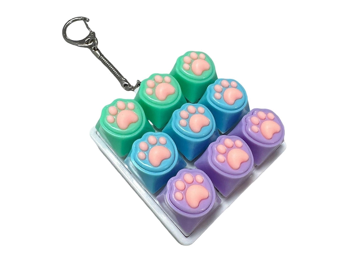 Lurelia Teclado Com Design Animado Em Formato De Chaveiro, Brinquedo Antiestresse Com 9 Botões Mecânicos, Multicolorido