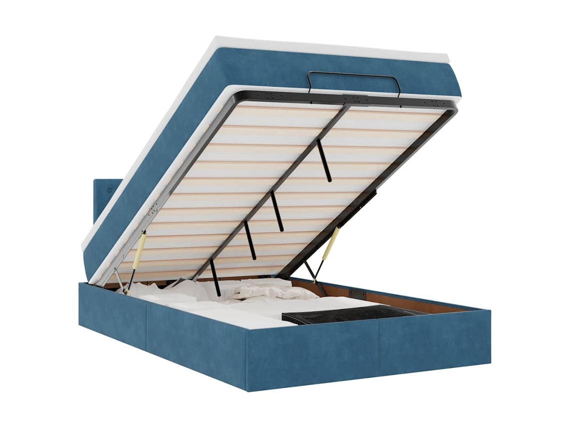 Ottoman Bed, Ottoman Beds Vidaxl Azul Veludo (120 X 190 Cm)