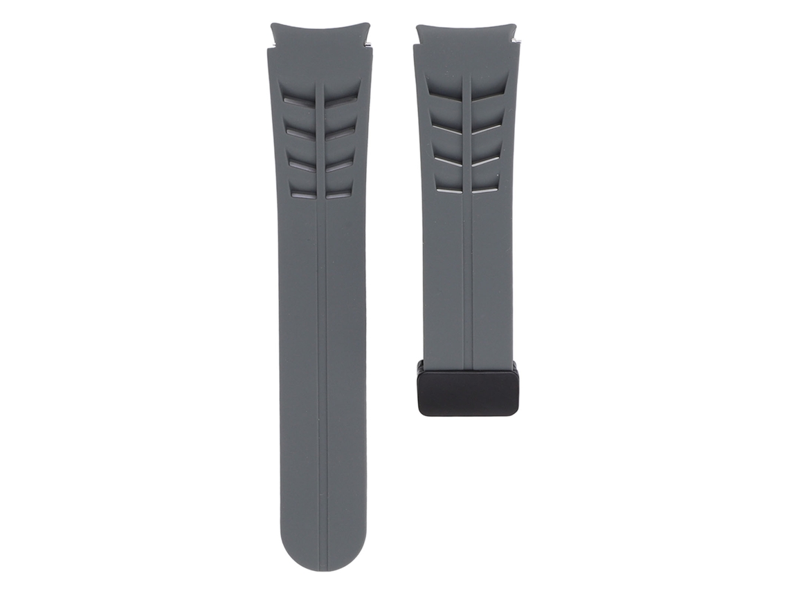 Business cinturão de Relógio Silicone 44mm com Fivela Magnética para Galaxy Watch 7 6 5 4 Cinza Espacial