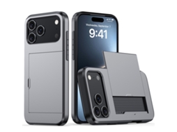 rmcapa Para Iphone 17 Pro, Capa Protetora Resistente A Quedas Com Porta-cartões, Cinza