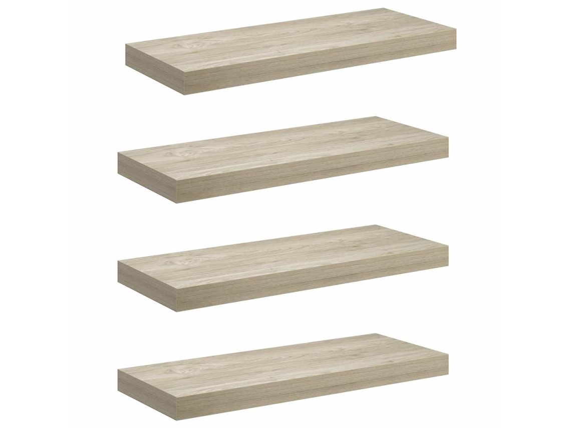 Prateleiras de Parede Suspensas 4 Pcs 60x23,5x3,8cm MDF Carvalho MAISON EXCLUSIVE