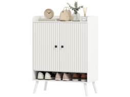 Sapateiro Prateleiras Entrada Ajustáveis, Compartimento Aberto 15 Pares Sapatos, 75x35x97 Cm Branco