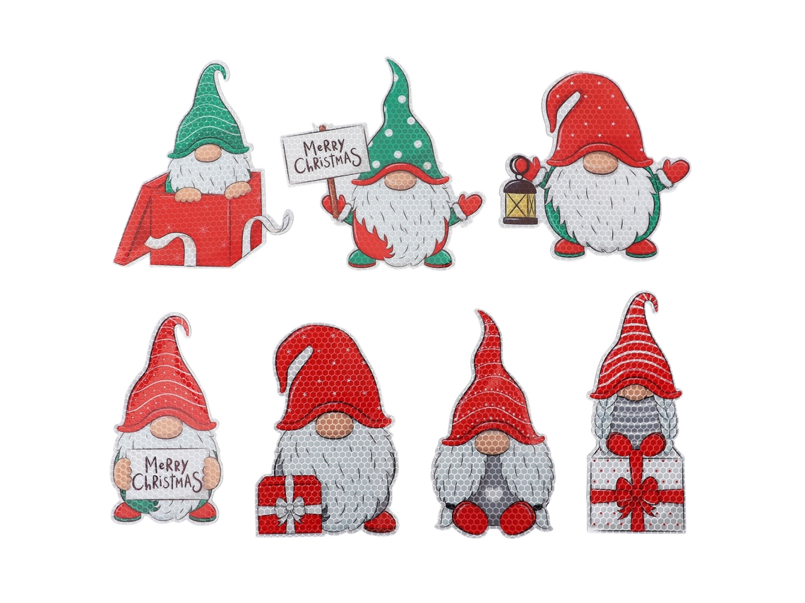Laxiscreed Decoração De Natal Para Carro Com Lâmpadas Reflexivas, Pai Natal E Rena Magnéticos