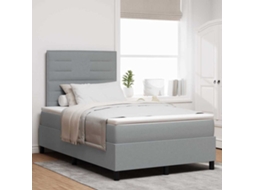 Vidaxl Cama Box Com Colchão Cinzento-claro 120 X 200 Cm Tecido