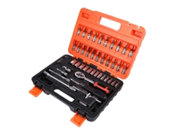 46 Peças Conjunto De Chaves De Porca 1/4" Conductor Métrico Com Barra De Extensão E Caixa