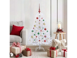 Vidaxl Árvore De Natal Articulada Artificial Branco 120 Cm Pvc E Aço