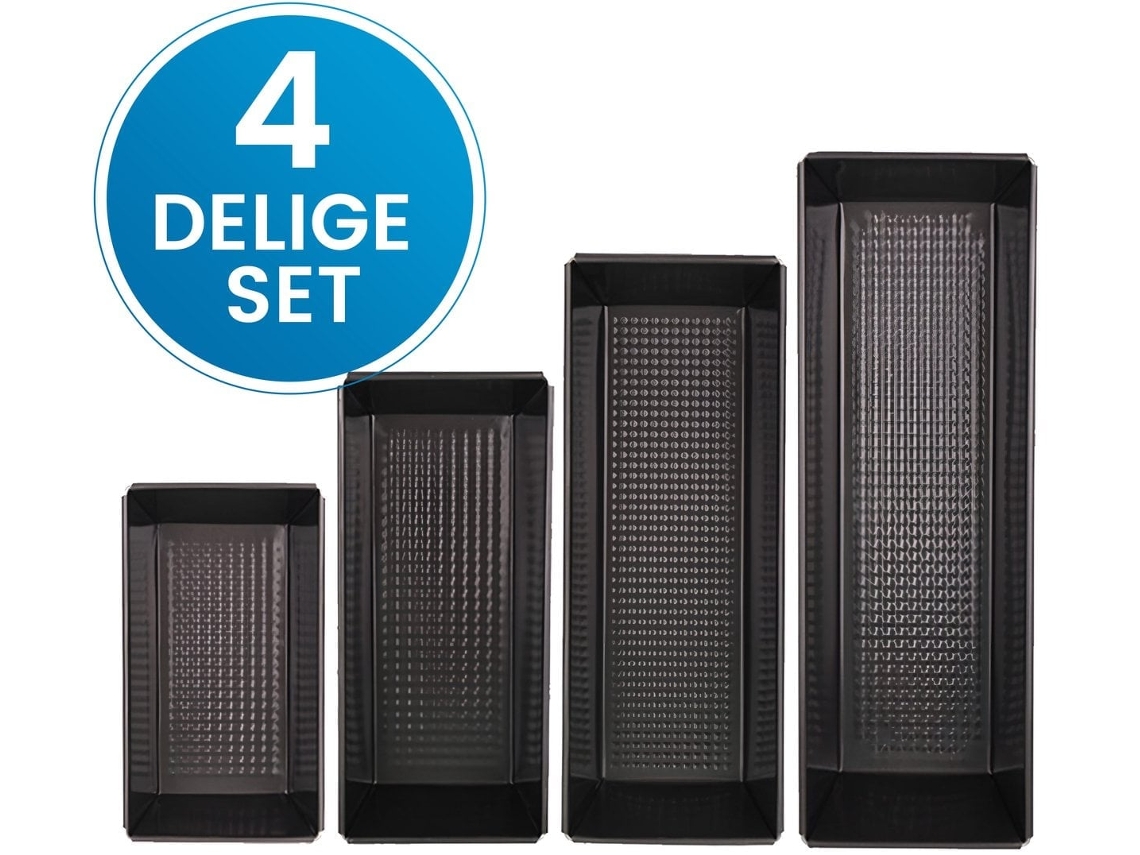 4 Formas Bolo e Pao Antiaderente 21 35cm, Empilhaveis, Preto ZYBLSSBB