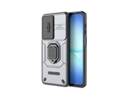 Capa Hexinyigjly Para Para Samsung A35, Tampa Deslizante Para Câmara Com Anel Magnético E Suporte Cinza