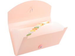 Pasta Organizadora Portátil Alipis B6 Rosa para Recibos e Contas, com Sacos Expansíveis, Saco Plástico Resistente