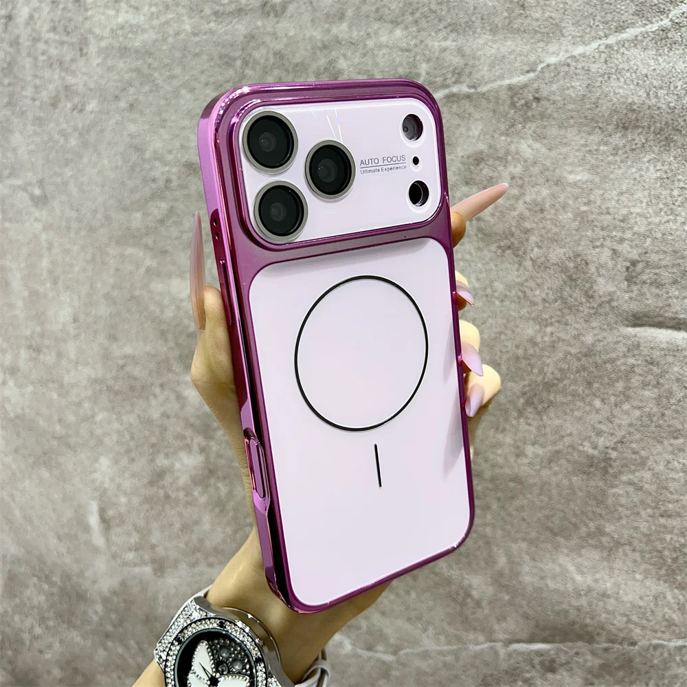 Capa Protetora Magnética Magsafe Para Câmera Do Iphone (iphone 14, Roxa), Resistente A Impactos E Quedas.
