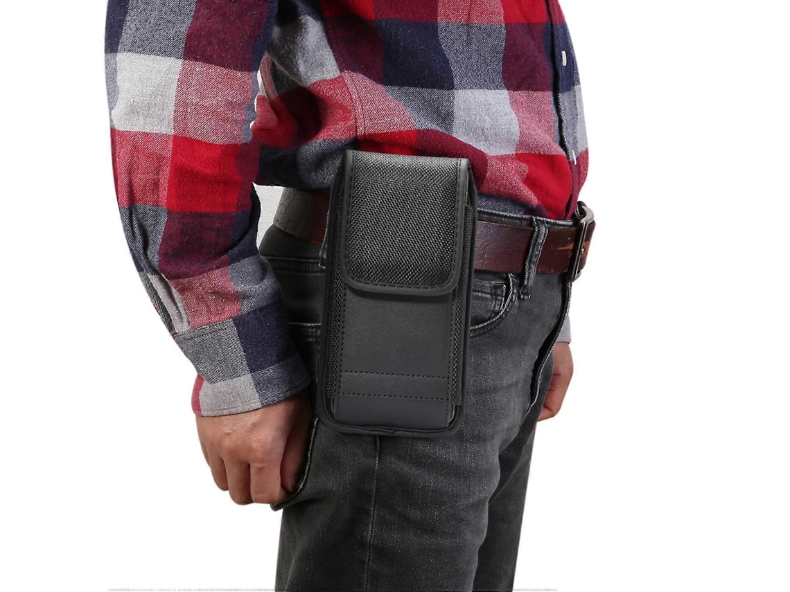 Bolsa De Cintura Universal Em Nylon Para Celular De 5,5 A 6,3 Polegadas Com Compartimento Para Cartão.