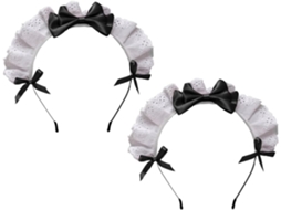 De 2 Faixas De Cabelo Pretas De Renda Com Laço Da Nuobesty, Leves E Confortáveis.