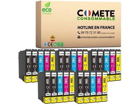 T1285 25 Cartuchos Compatíveis com Epson T128 T1285 Incluindo T1281 T1282 T1283 T1284 para Impressoras Epson Stylus COMETE CONSOMMABLE