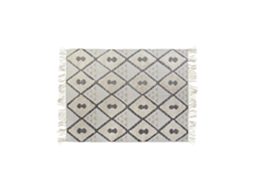 Tapete de Algodão 1500 G/m² Bege com Padrão de Losangos, 120 X 180 X 1 Cm ALEXANDRA HOUSE LIVING