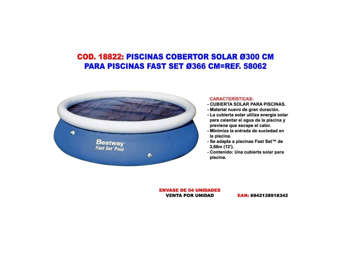 Piscinas cobertor solar 300 cm piscinas steel pro-fast set 58062