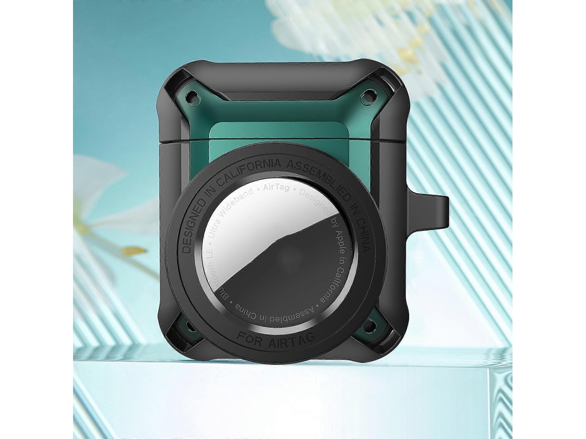 Capa Protetora Para Fones De Ouvido Sem Fio Airpods 1/2 Com Airtag Casegreen