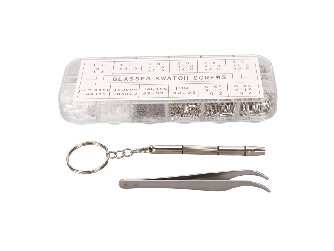 Kit De Reparo Óculos E Relógios Com Parafusos E Ferramentas Essenciais