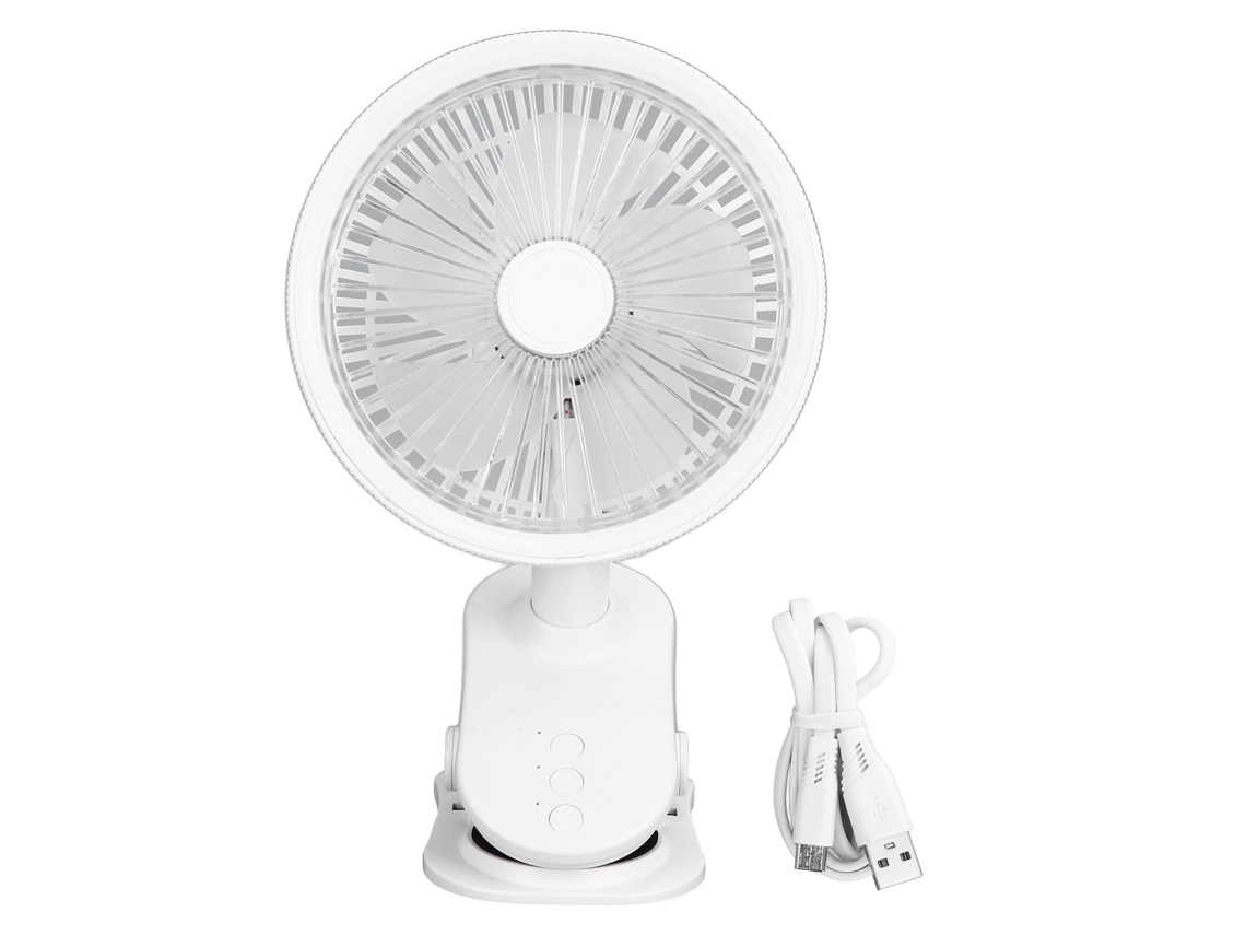 Ventilador de mesa de encaixe com luz dourada (vento forte, iluminação noturna)