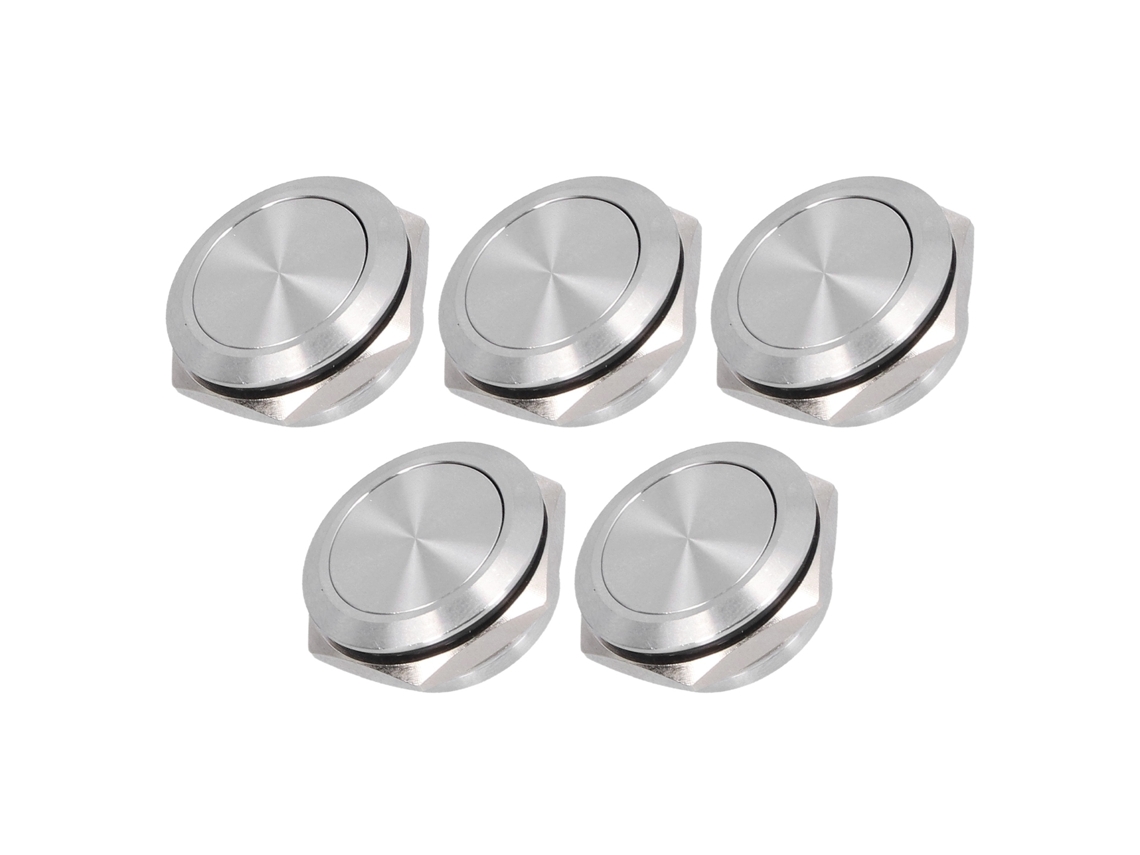 Interruptor De Botão De Topo Plano Inox Impermeável Terminal Parafuso 5pcs Acessórios Elétricos 0-220v