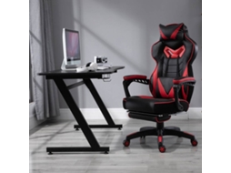 Mesa Gaming HOMCOM Com suporte de copos e fones (Preto - 120x65x74,5 cm - MDF)
