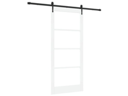 Porta Deslizante Com Conjunto De Ferragens Vidaxl Branco Madeira De Pinho Maciça