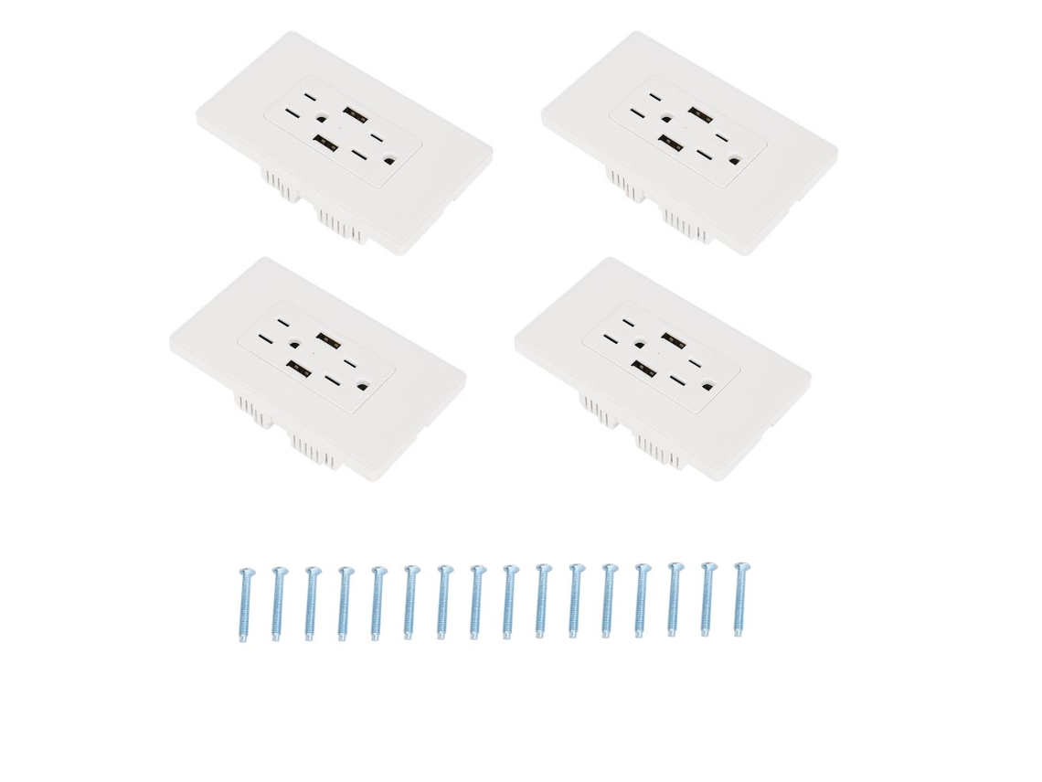 Tomada De Parede Usb Dupla Laxiscreed Com Saída Dc 5v 2100ma Para Padrão Norte-americano